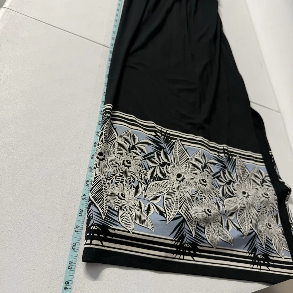 J‎ Jill Wearever Collection Knit Maxi Tank Dress Black Floral Sleeveless Large